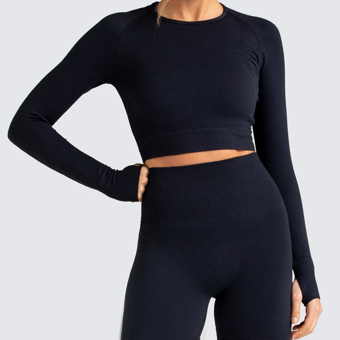Women's Long-Sleeve Yoga Suit for Studio and Home