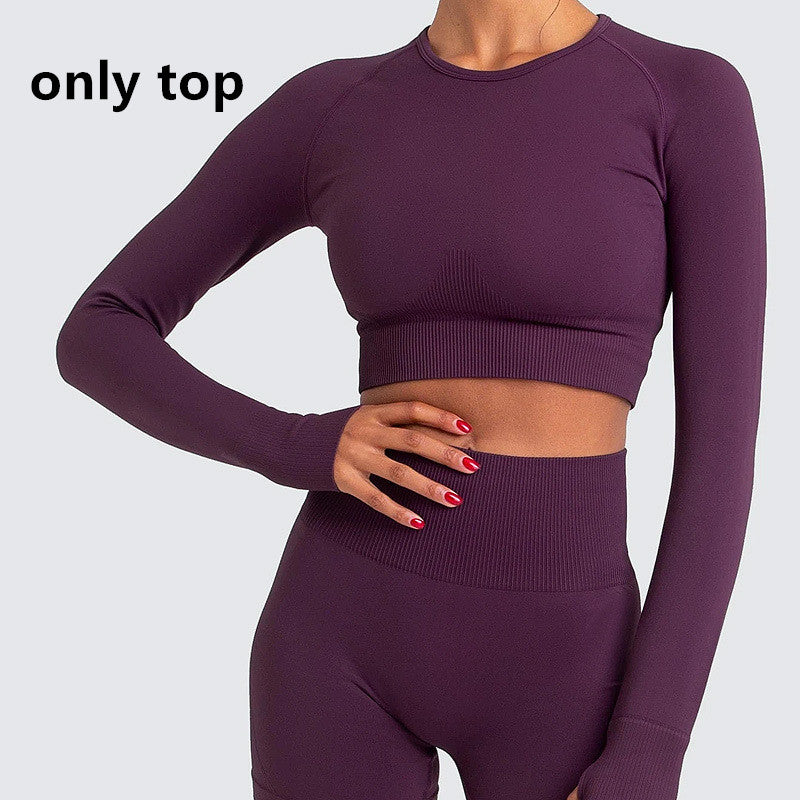 Women's Long-Sleeve Yoga Suit for Studio and Home