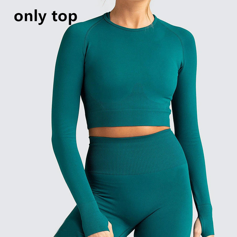 Women's Long-Sleeve Yoga Suit for Studio and Home