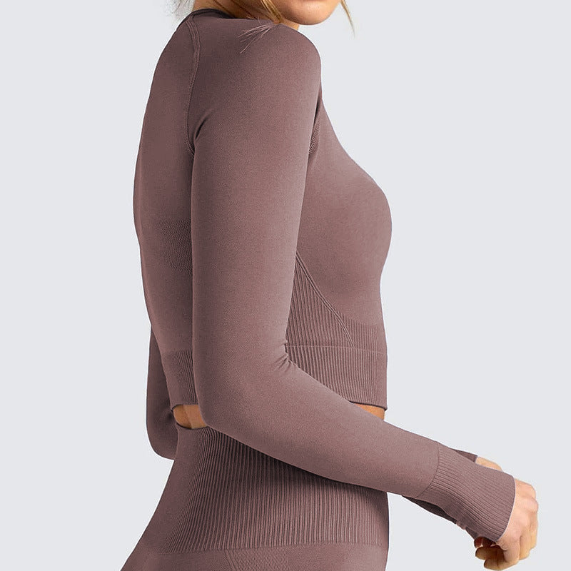 Women's Long-Sleeve Yoga Suit for Studio and Home