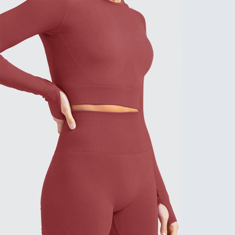 Women's Long-Sleeve Yoga Suit for Studio and Home