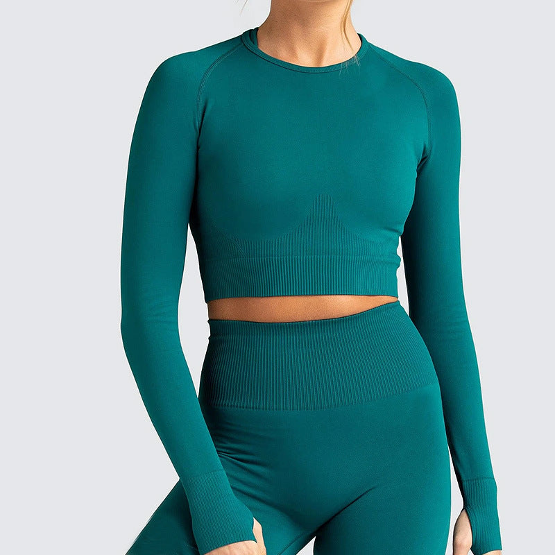 Women's Long-Sleeve Yoga Suit for Studio and Home