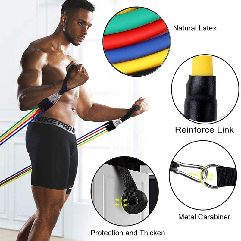 11-Piece TPE Resistance Band Set for Home Workouts