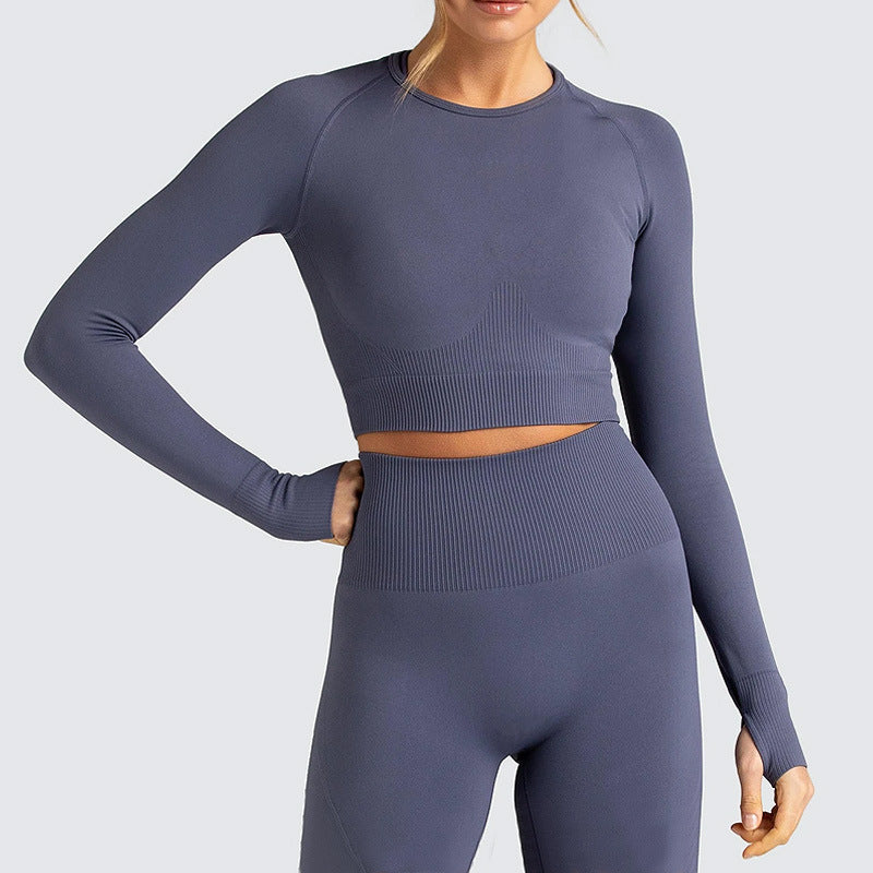Women's Long-Sleeve Yoga Suit for Studio and Home